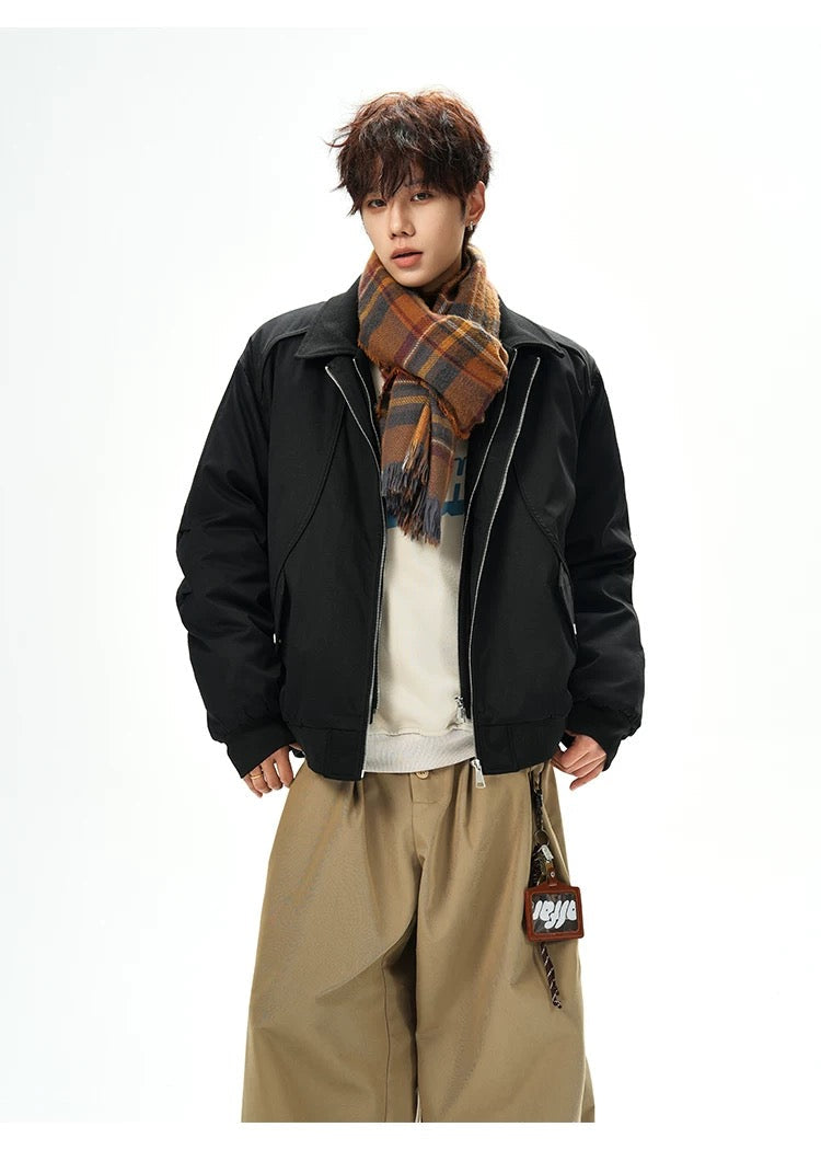 Men’s Designer Contrast Splice Lapel Jacket  FE0078