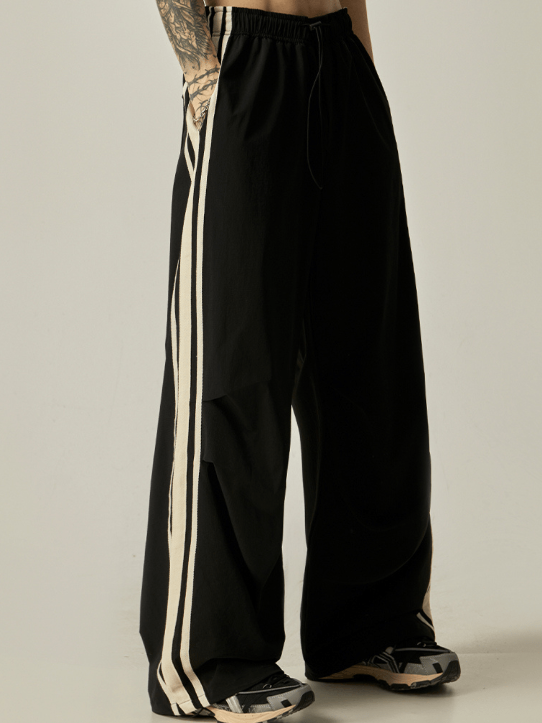 Striped loose wide-leg casual pants FE0682