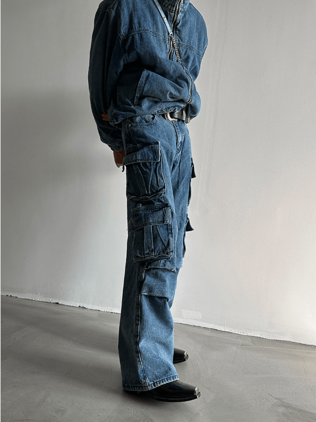 [GENESISBOY] Heavy Wash Multi-Pocket Jeans   FE0424