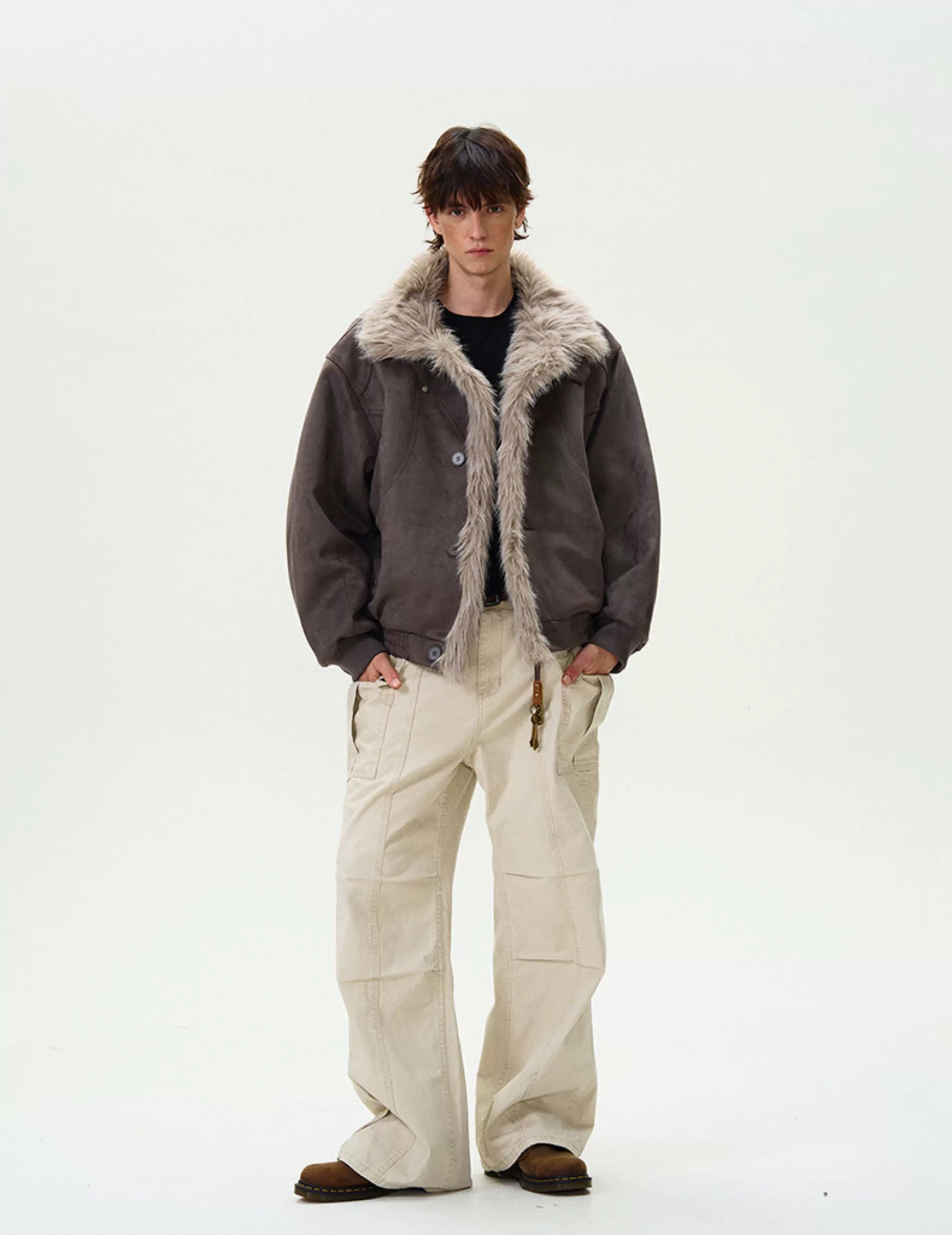 Men’s Vintage Washed Thick Padded Jacket – American Retro Winter Street Coat   FE0043