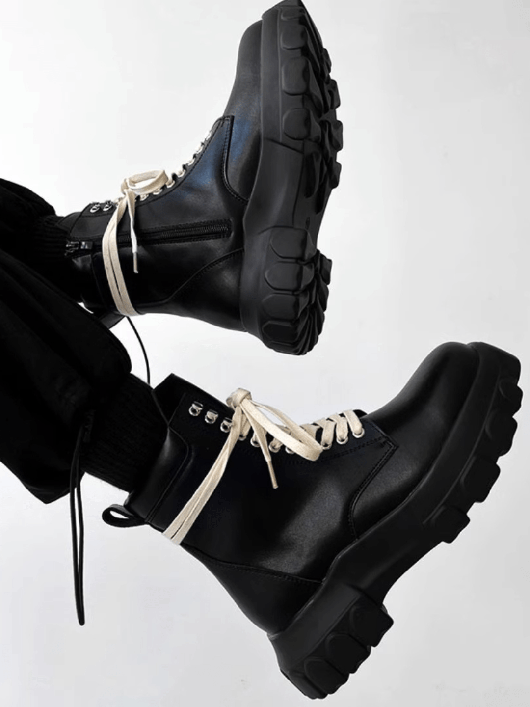 British style leather zipper shoes S040