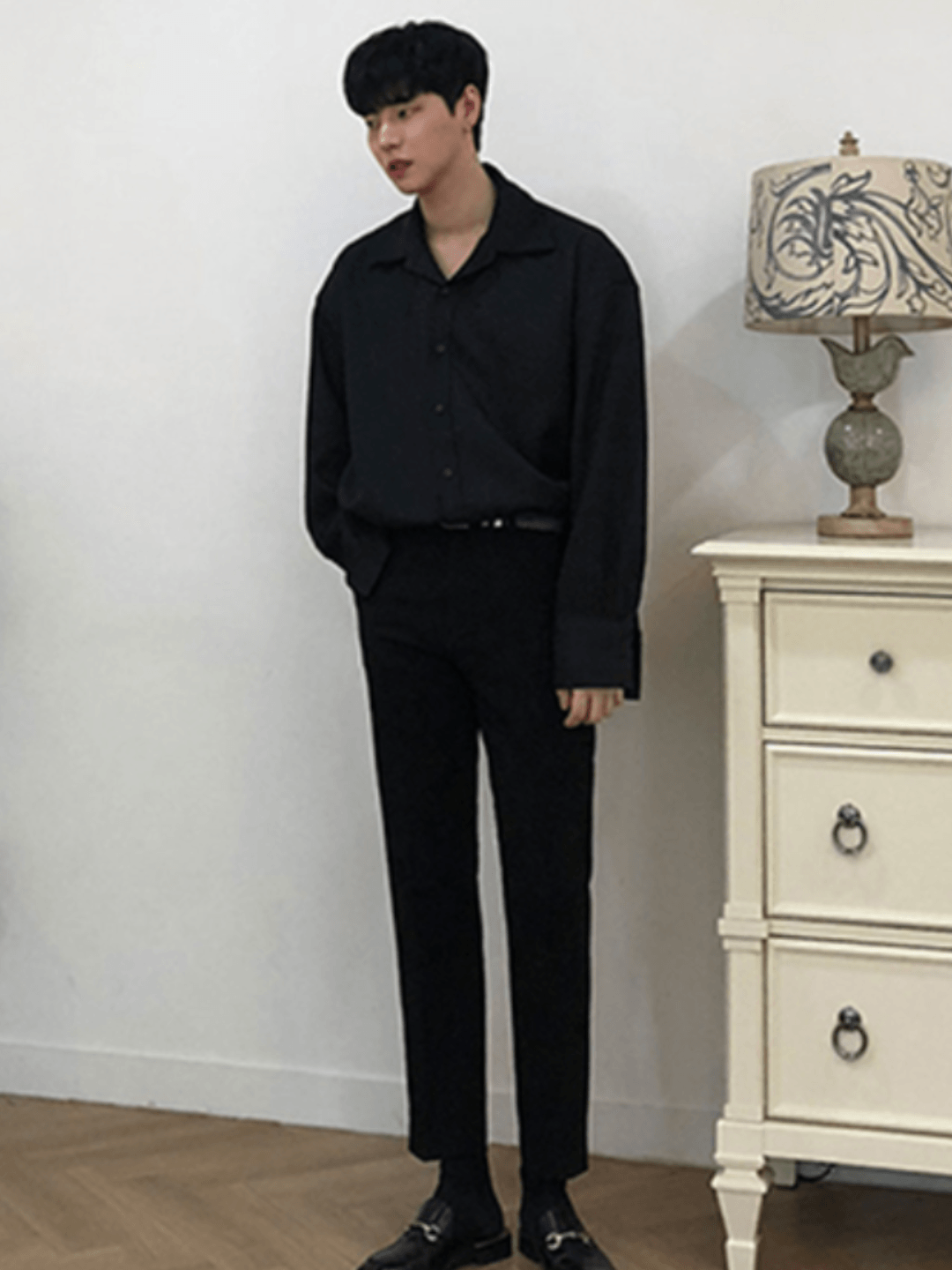 [DAVID&ME] Handsome Ice Silk Shirt   FE0558