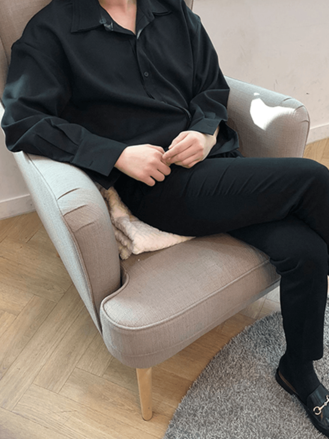 [DAVID&ME] Handsome Ice Silk Shirt   FE0558
