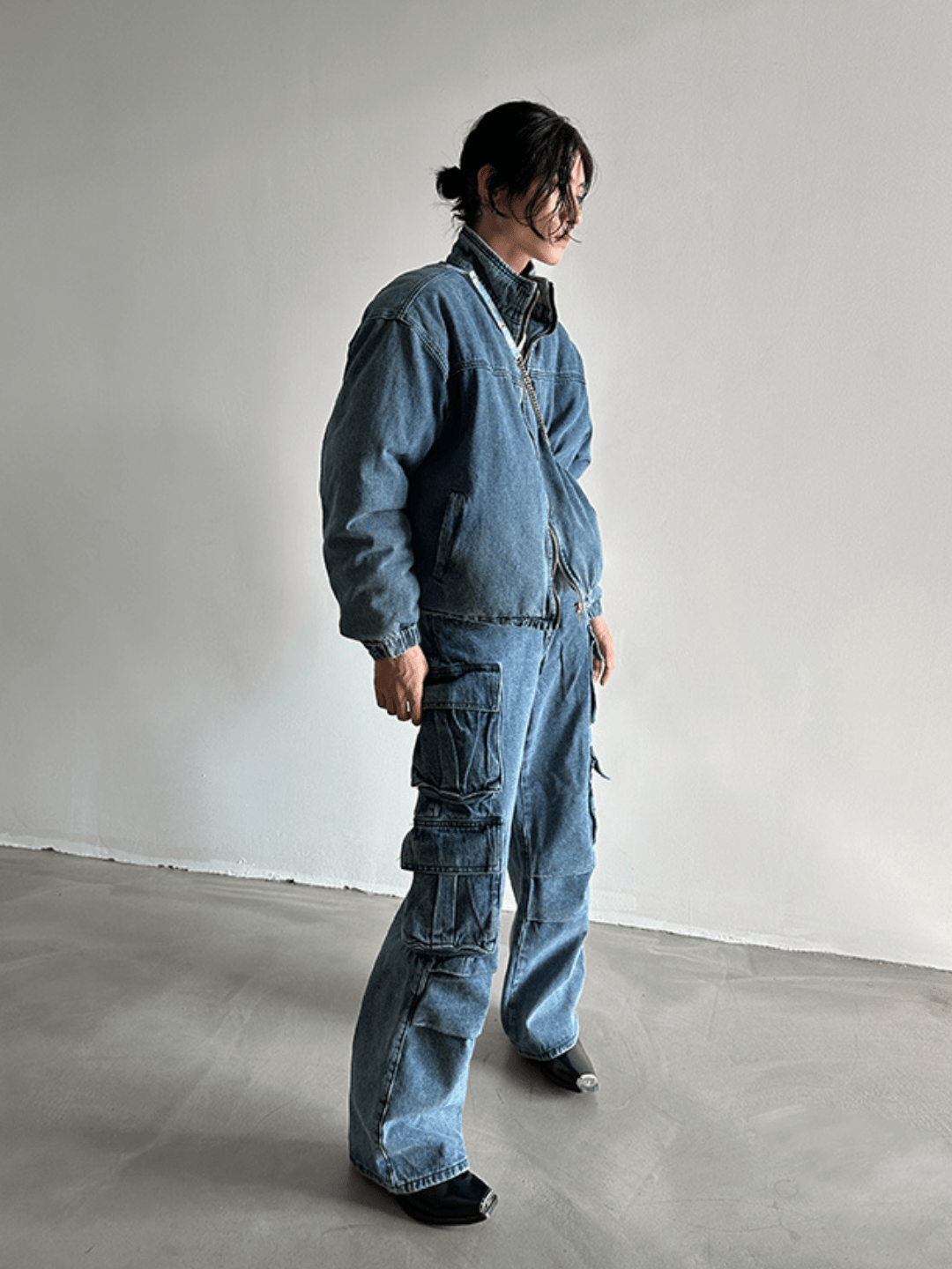 [GENESISBOY] Heavy Wash Multi-Pocket Jeans   FE0424