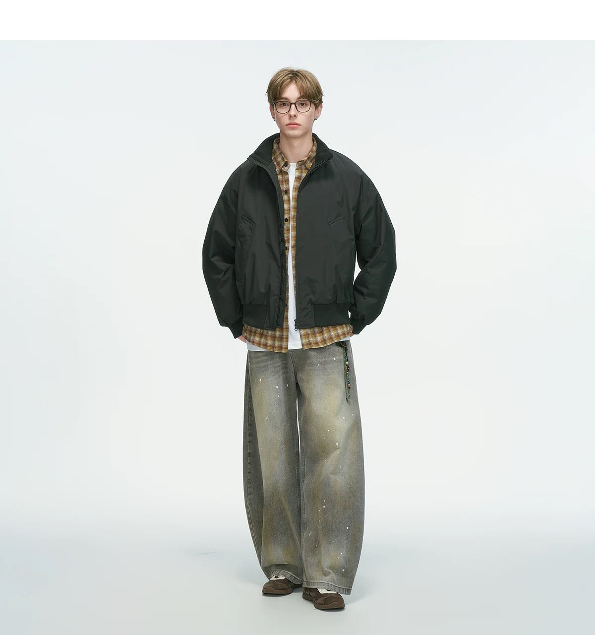 Stand Collar Down Jacket – Minimalist Warm Puffer for Winter Street Style   FE0073