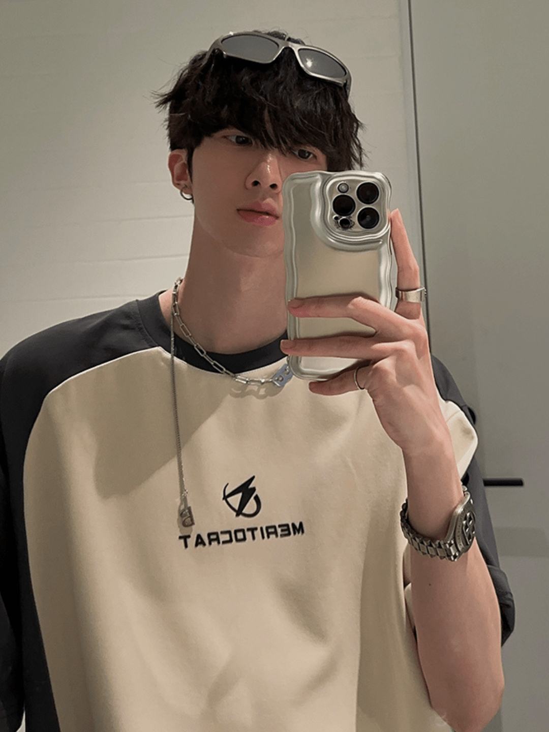 [JH HOMME] loose summer half-sleeve design t-shirt   FE0544