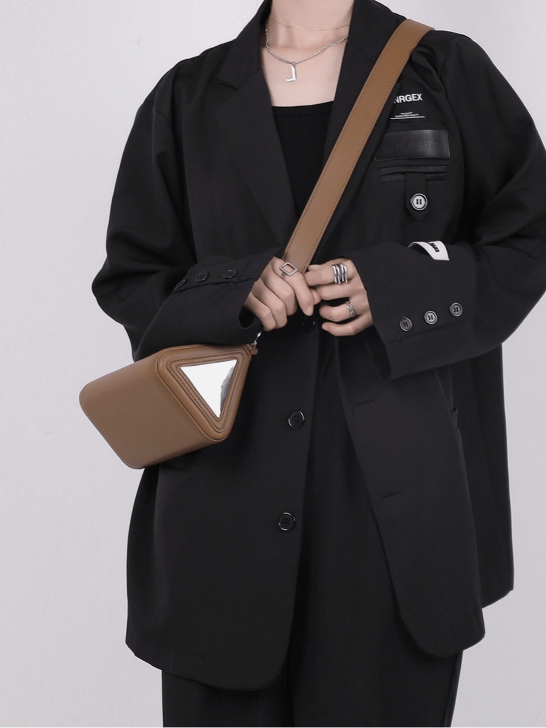 [luckystudio] Triangle Simple Crossbody Bag   FA086