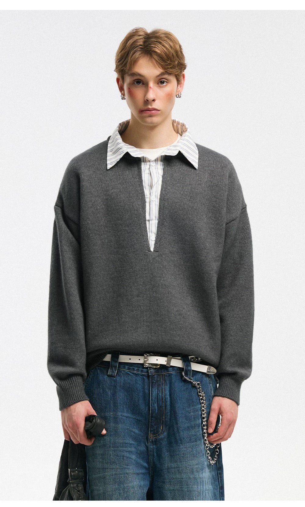 Men’s American Streetwear Loose Knit Sweater FE0392