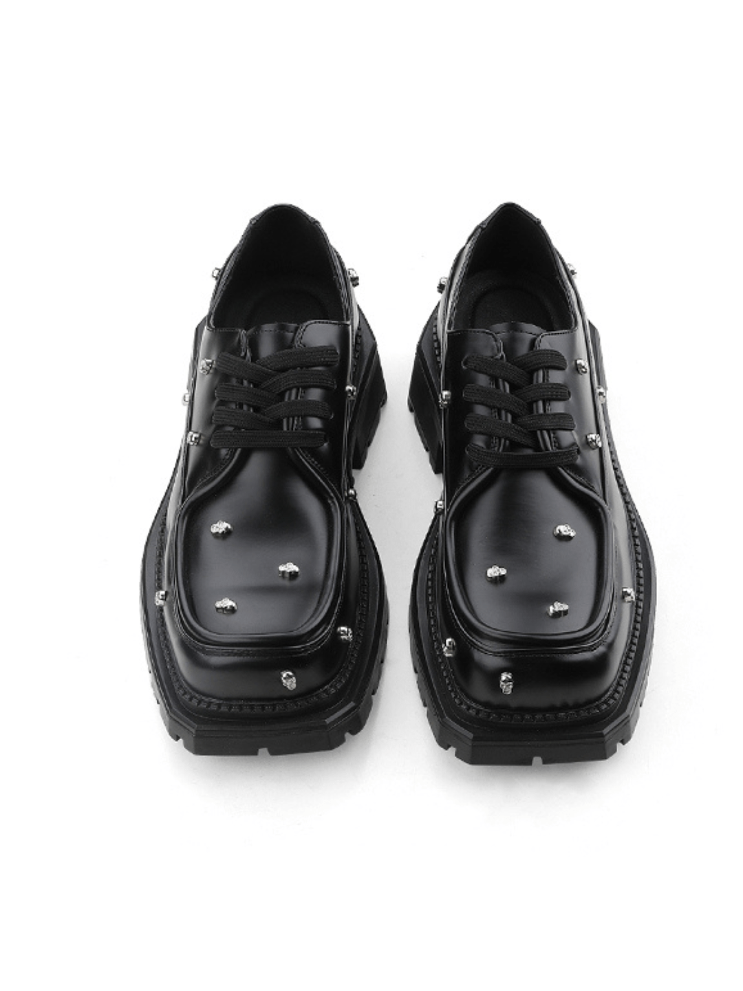 Rivet design square toe shoes S057