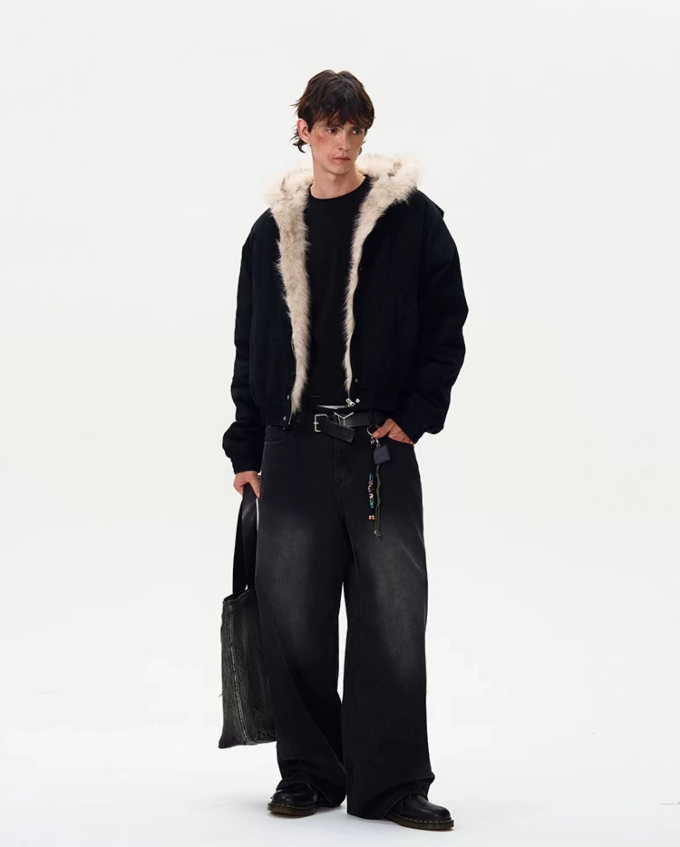 American Vintage Deconstructed Fleece-Lined Jacket – Retro Streetwear Outerwear FE0067