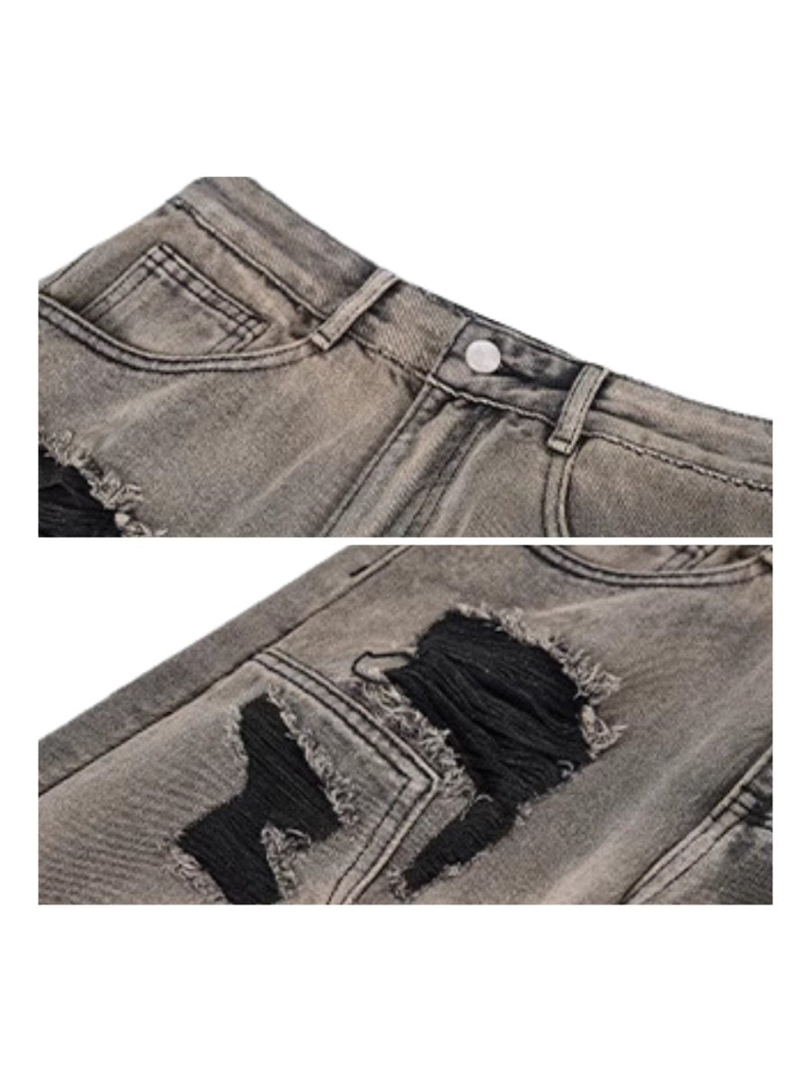 damage denim pants  FE0433