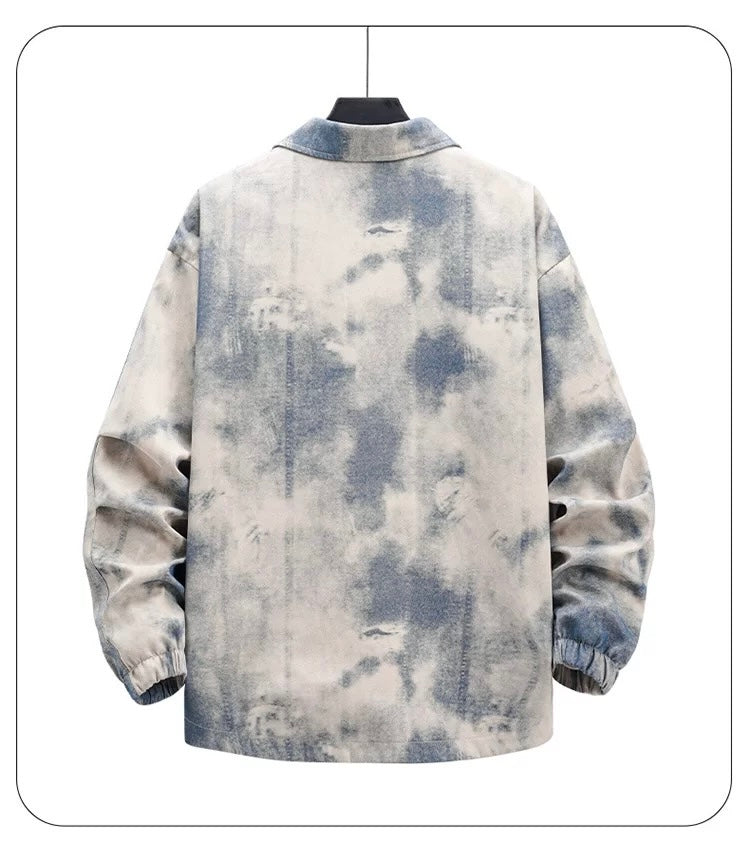 Men’s Vintage Washed “Dirty Look” Jacket – American Retro Streetwear Outerwear  FE0290