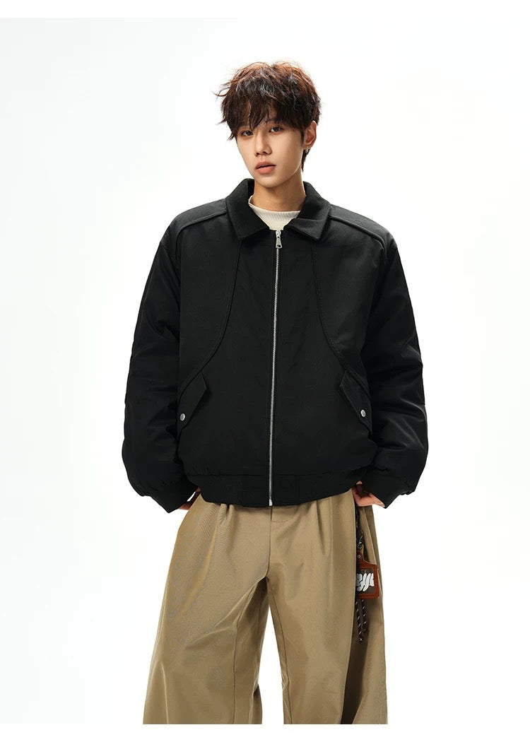Men’s Designer Contrast Splice Lapel Jacket  FE0078
