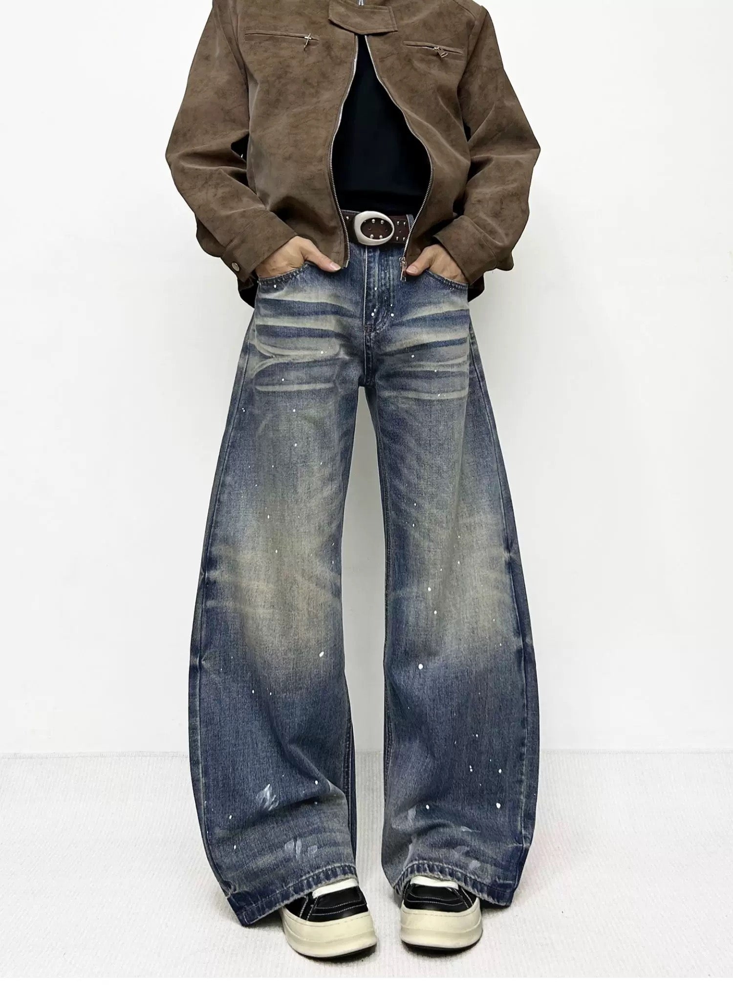 Men’s American Washed Splatter Blade-Cut Jeans  FE0341