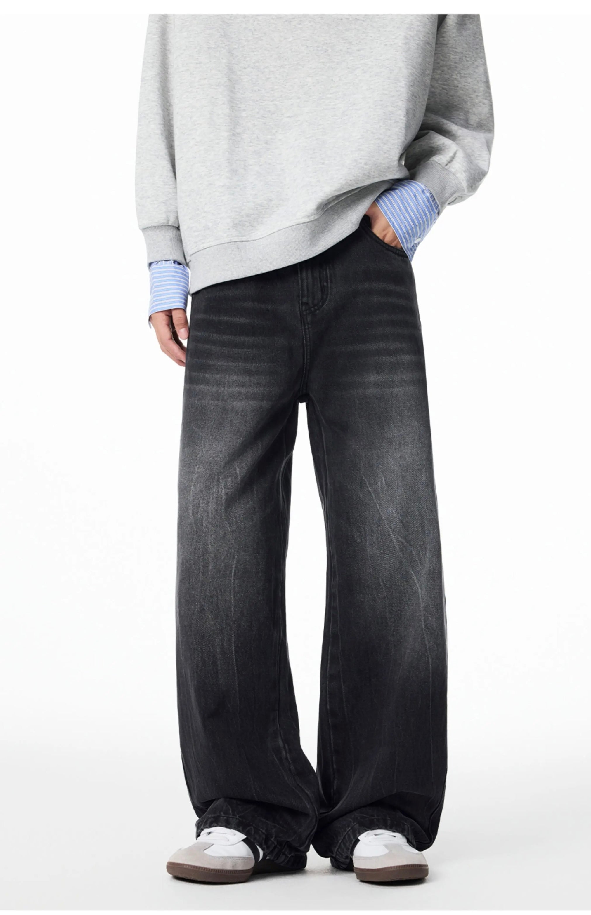 Men’s Vintage American Wide-Leg Denim Jeans   FE0093