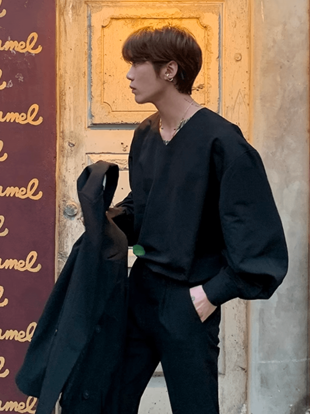 [MRCYC] V Neck Simple Shirt   FE0566