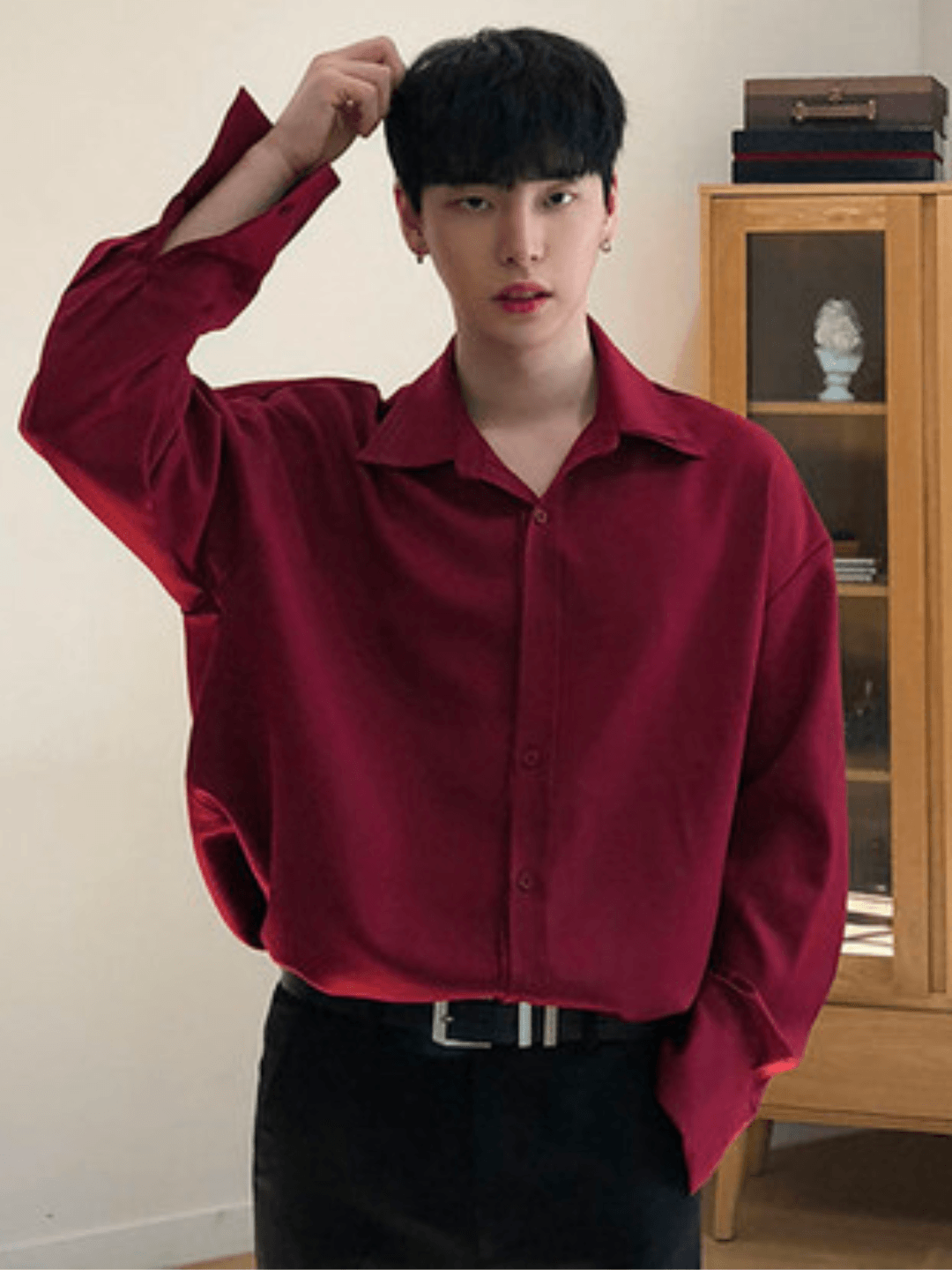 [DAVID&ME] Handsome Ice Silk Shirt   FE0558