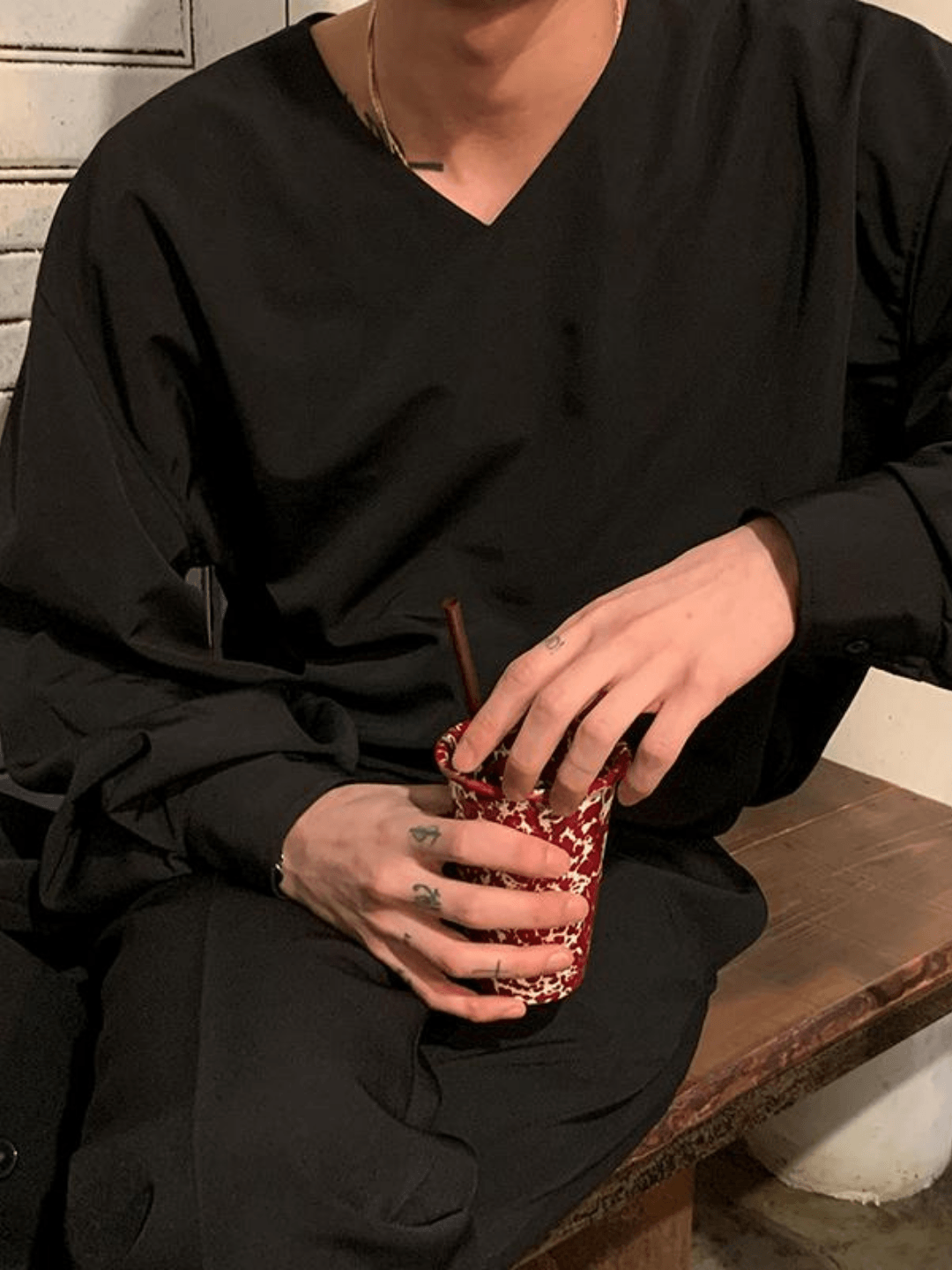 [MRCYC] V Neck Simple Shirt   FE0566