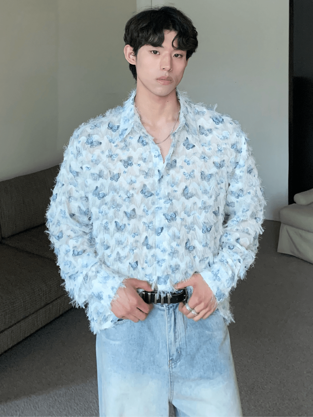 [CUIBUJU] Butterfly Design Shirt   FE0567