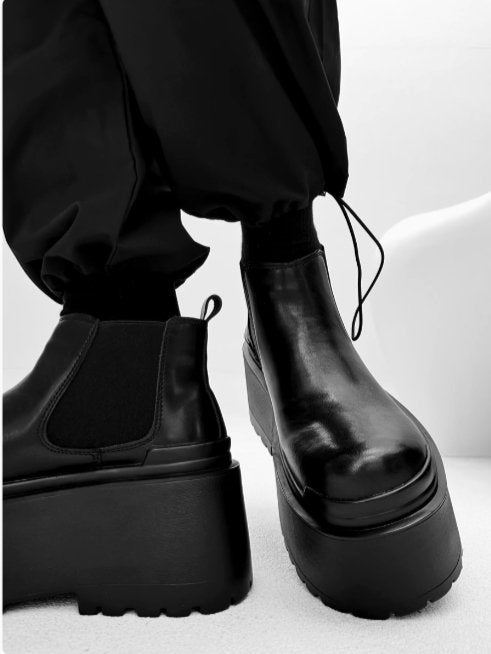 leather big head Derby shoes S042