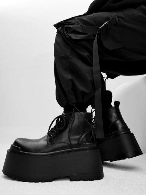 leather big head Derby shoes S042
