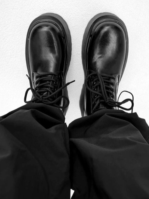 leather big head Derby shoes S042
