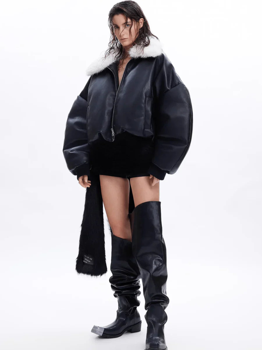 COTTON LEATHER JACKET FE0486