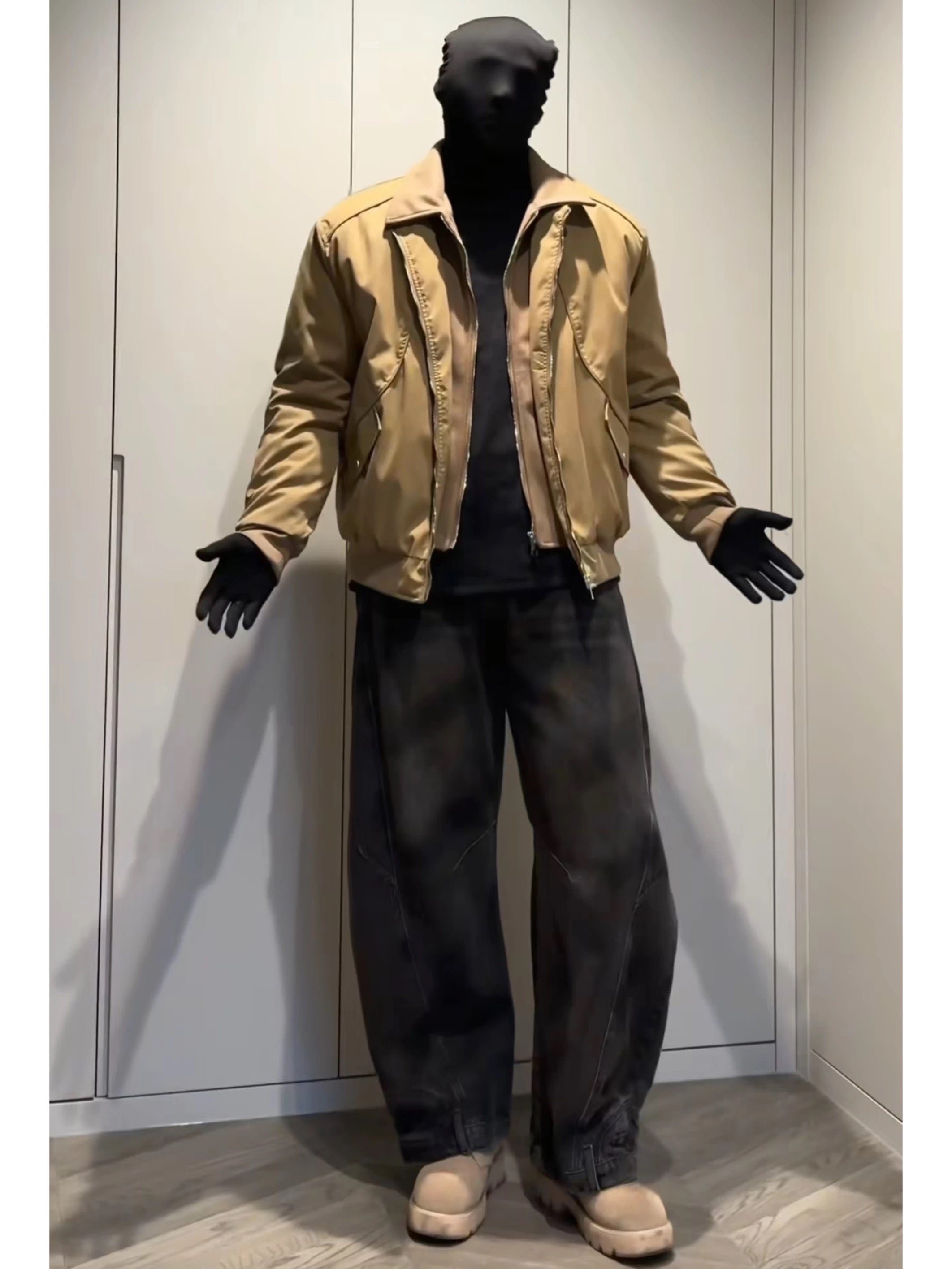 Men’s Designer Contrast Splice Lapel Jacket  FE0078