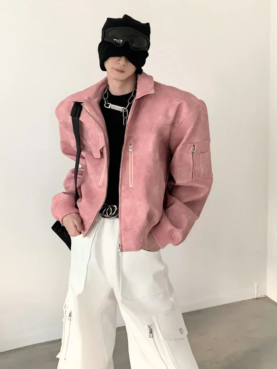 WASHED FROSTED LEATHER JACKET  FE0464