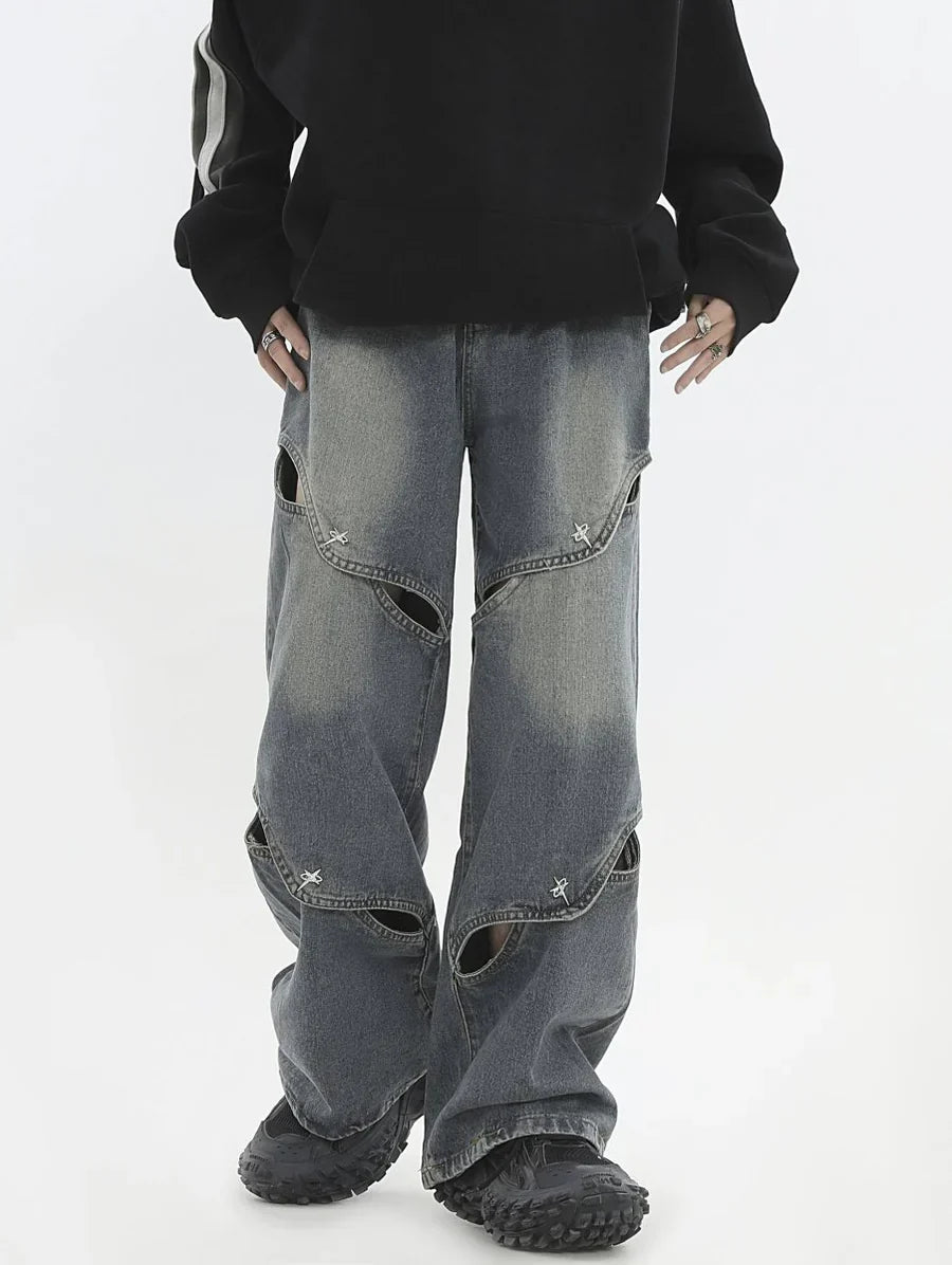METAL HOLE BREAKING JEANS   FE0399