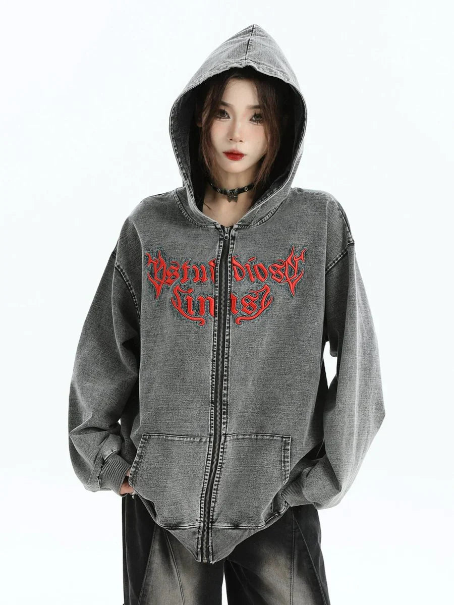 GOTHIC LETTER LOGO DENIM JACKET   FE0122
