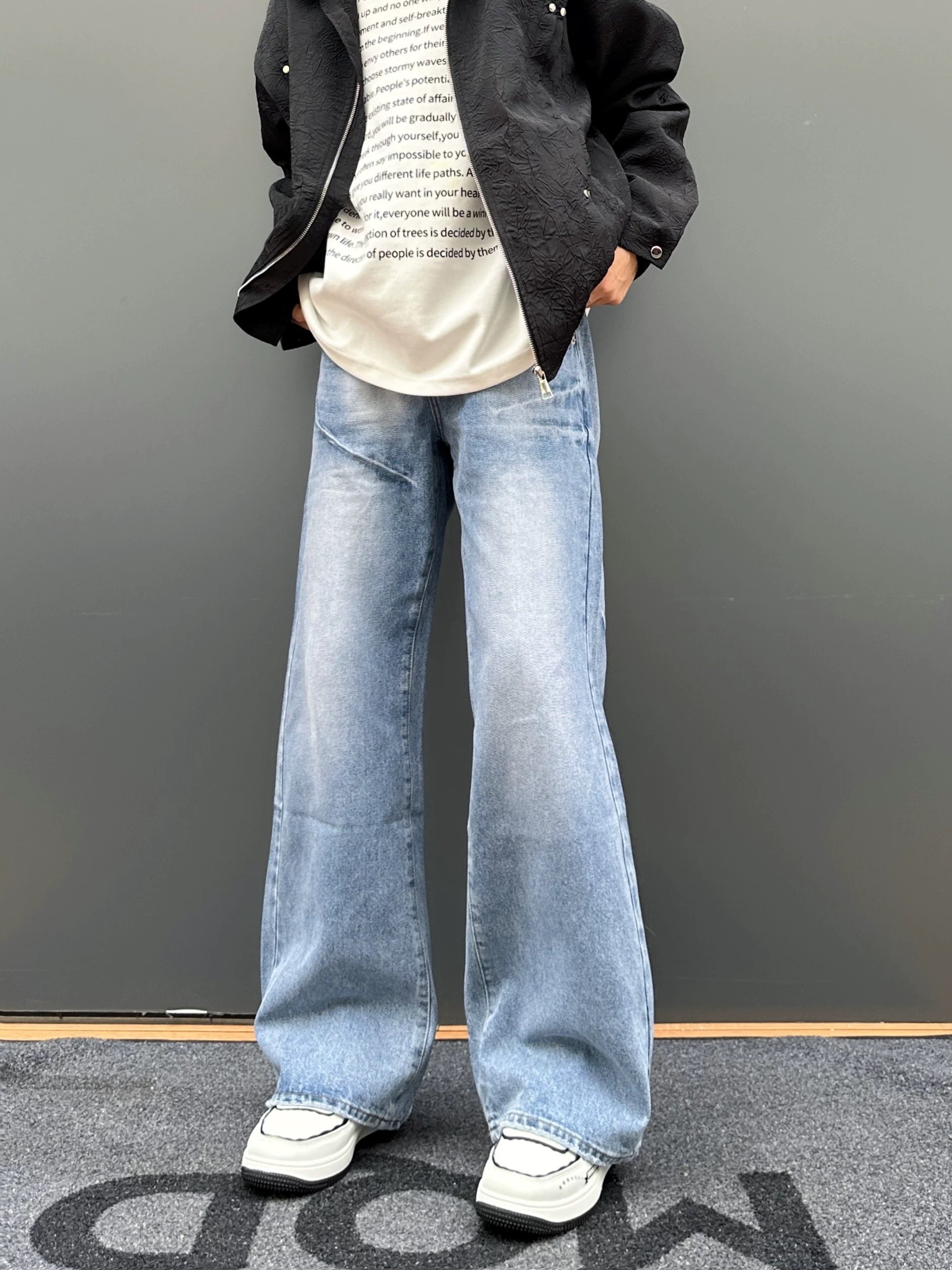 Men’s Vintage American Wide-Leg Straight Jeans  FE0332