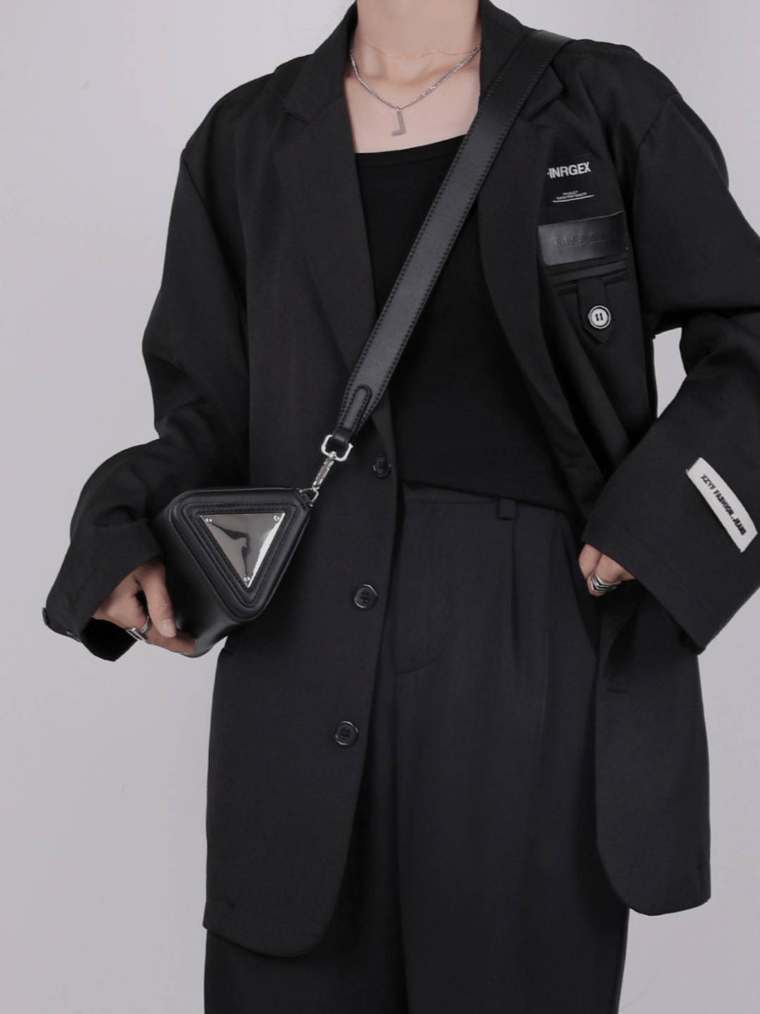 [luckystudio] Triangle Simple Crossbody Bag   FA086