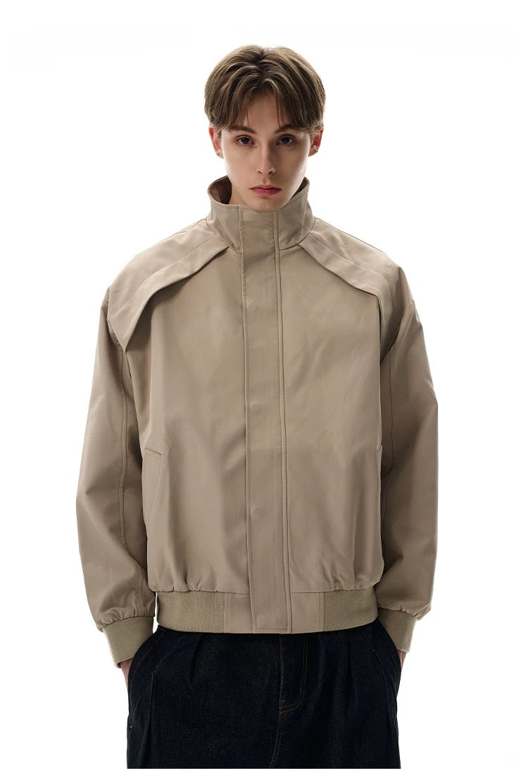 Men’s Clean-Fit Deconstructed Jacket – American Retro Oversized Street Outerwear FE0038