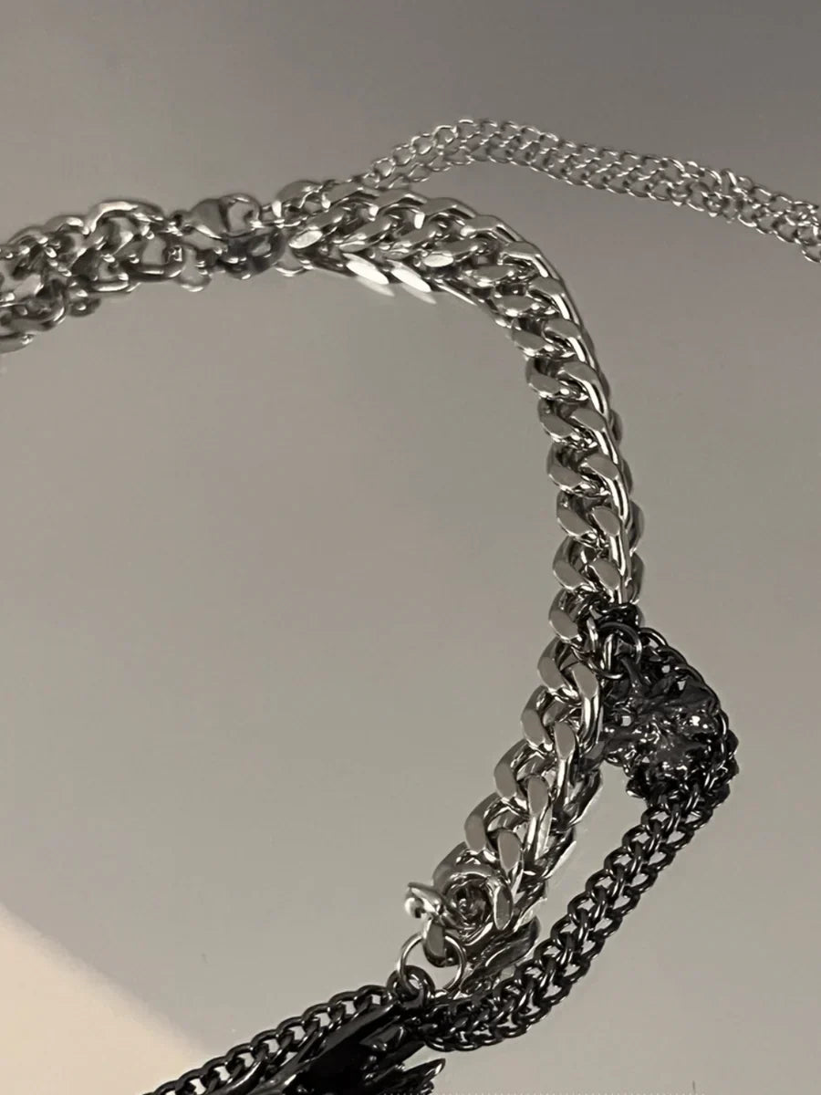 [CHEALIMPID] DARKGEMSTONE DIAMONDS WINGS DESIGN NECKLACE   FA088