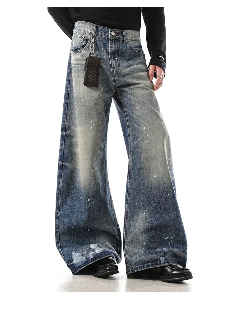 Men’s American Washed Splatter Blade-Cut Jeans  FE0341