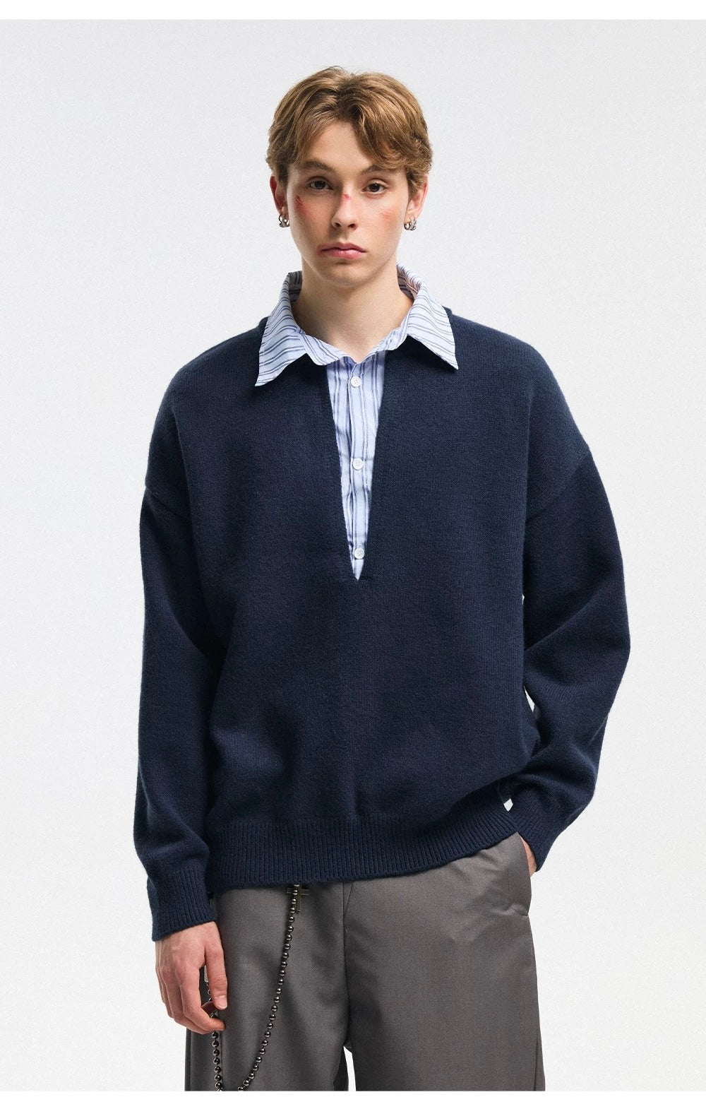 Men’s American Streetwear Loose Knit Sweater FE0392