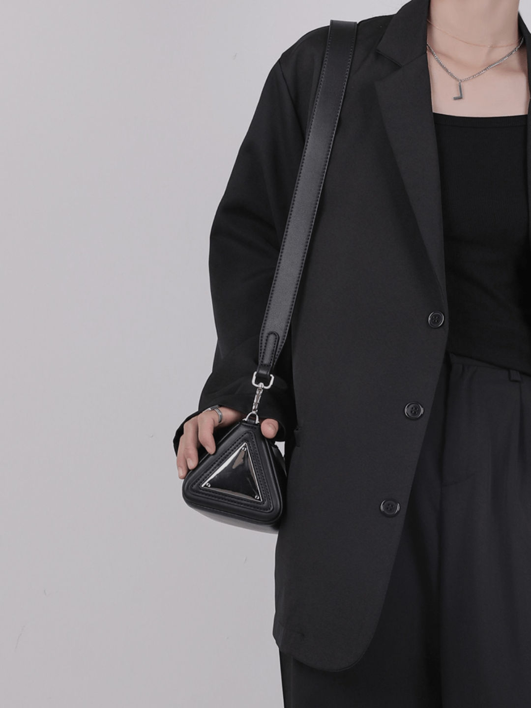 [luckystudio] Triangle Simple Crossbody Bag   FA086