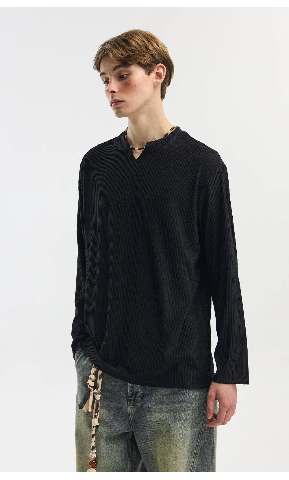Men’s Solid Color Long-Sleeve T-Shirt  FE0387