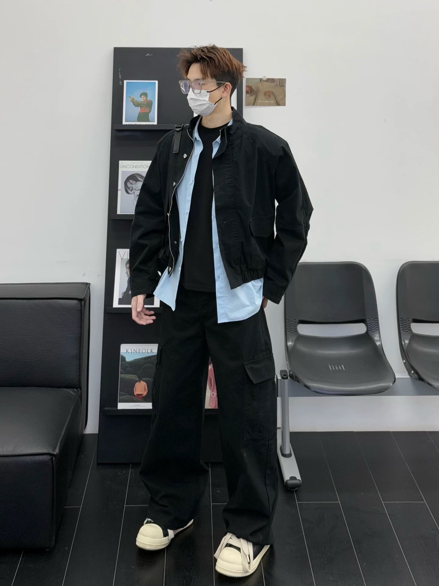 Men’s Short Utility Stand Collar Jacket – Vintage Workwear Streetwear Outerwear FE0051