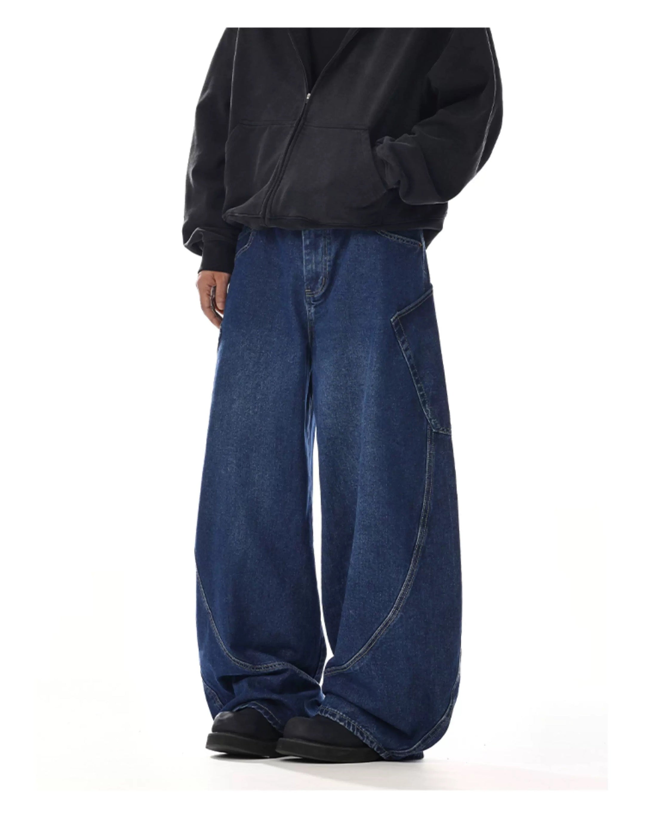 Vintage American Multi-Pocket Jeans – Loose Fit Workwear Street Denim Pants  FE0050