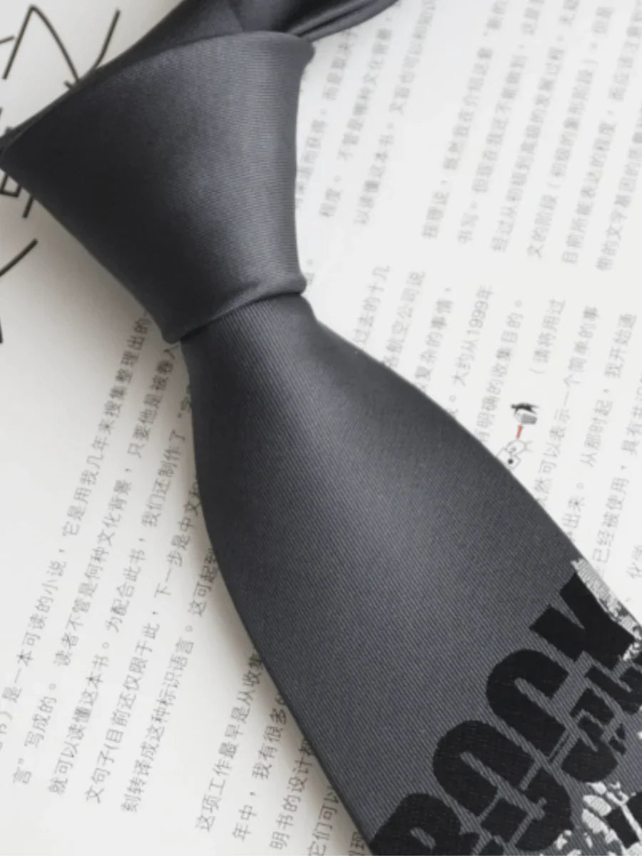 DARK GRAY SKULL TIE TREND   FA114