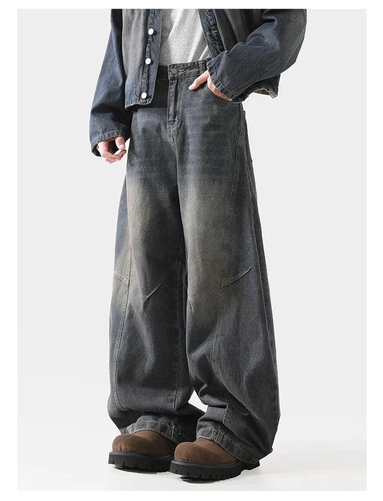 American Retro Wide-Leg Denim Pants  FE0307