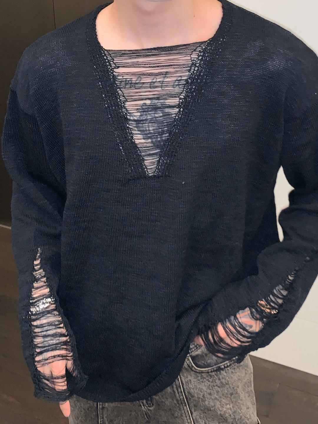 [CUIBUJU] V-neck loose trend within shirt   FE0552