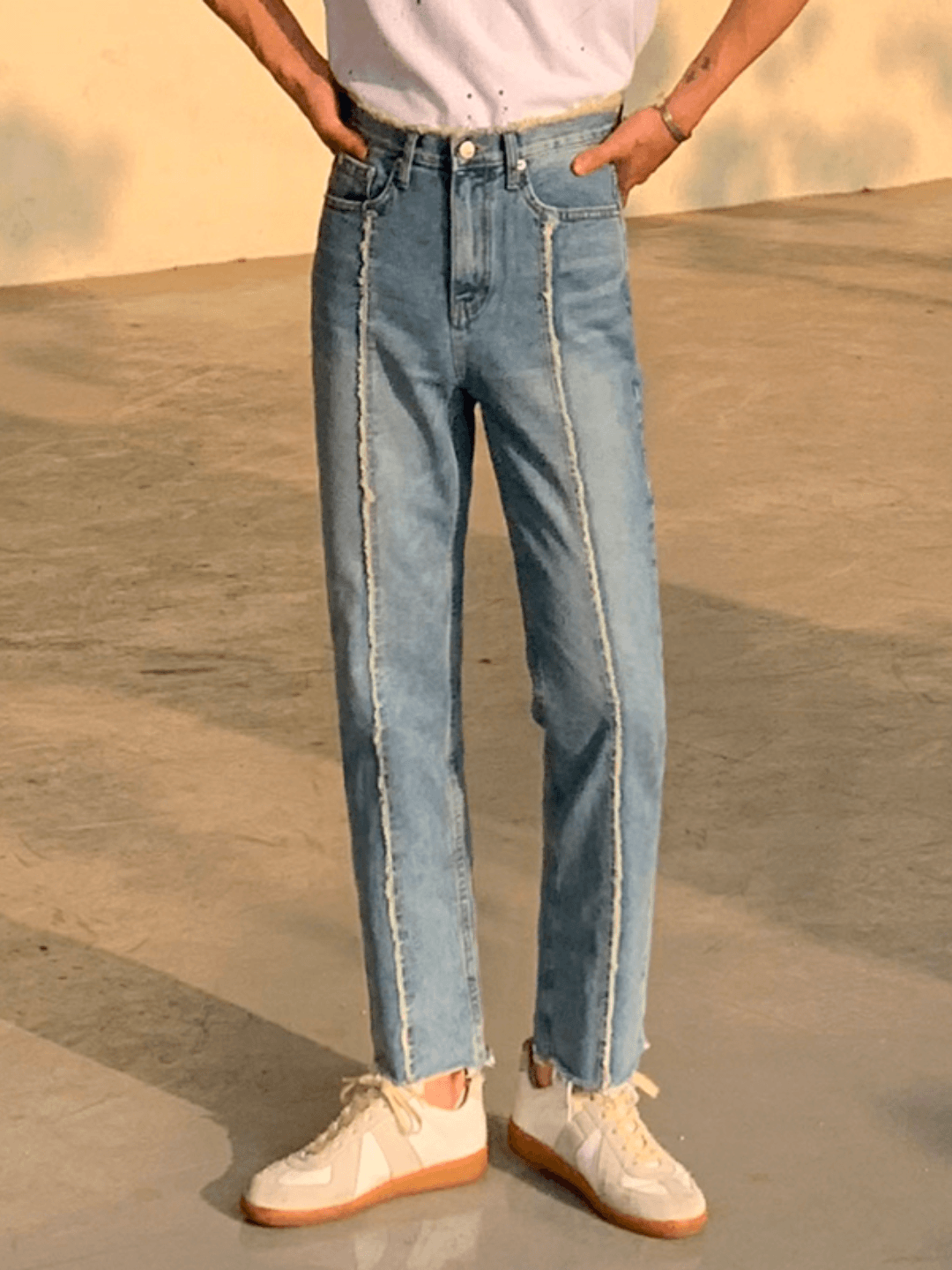 Trend Loose Straight Denim Pants   FE0106