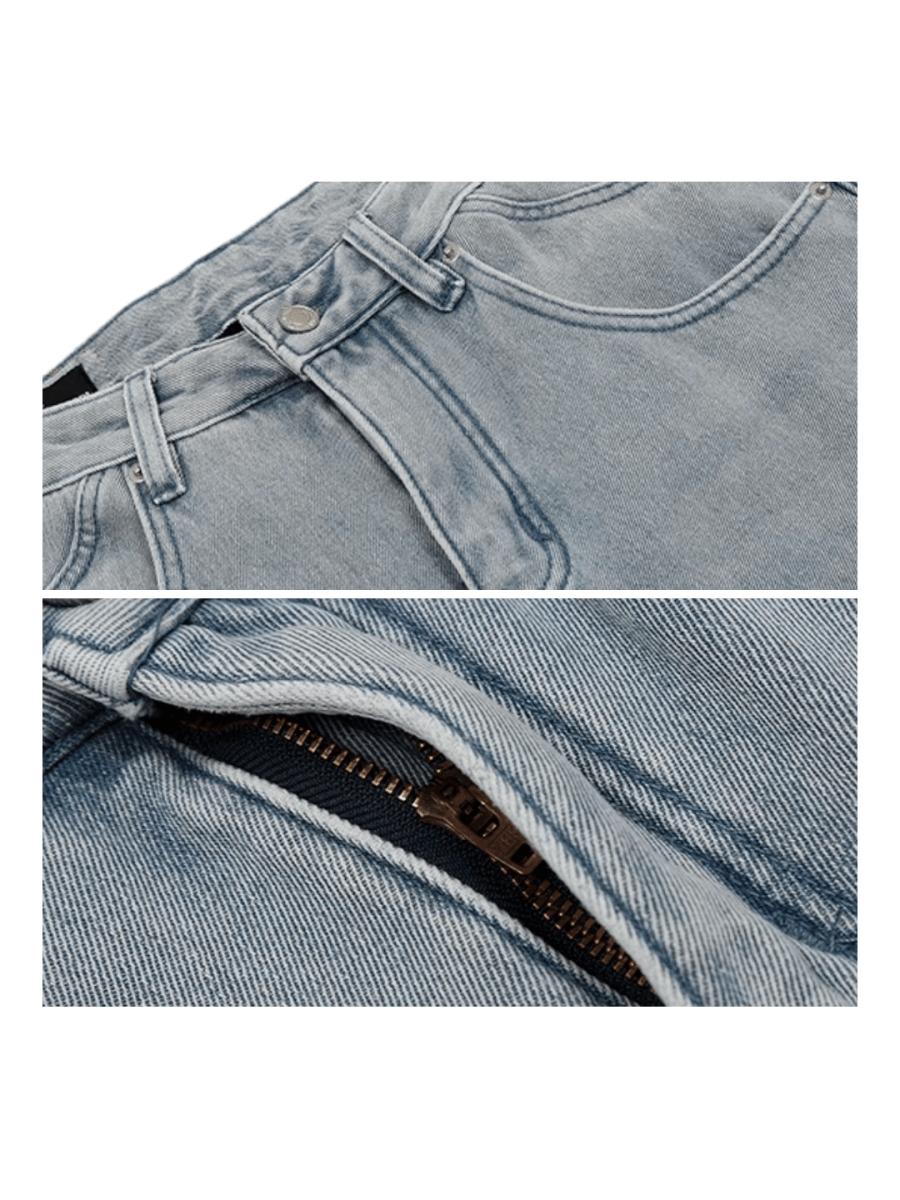 loose straight washed jeans FE0442