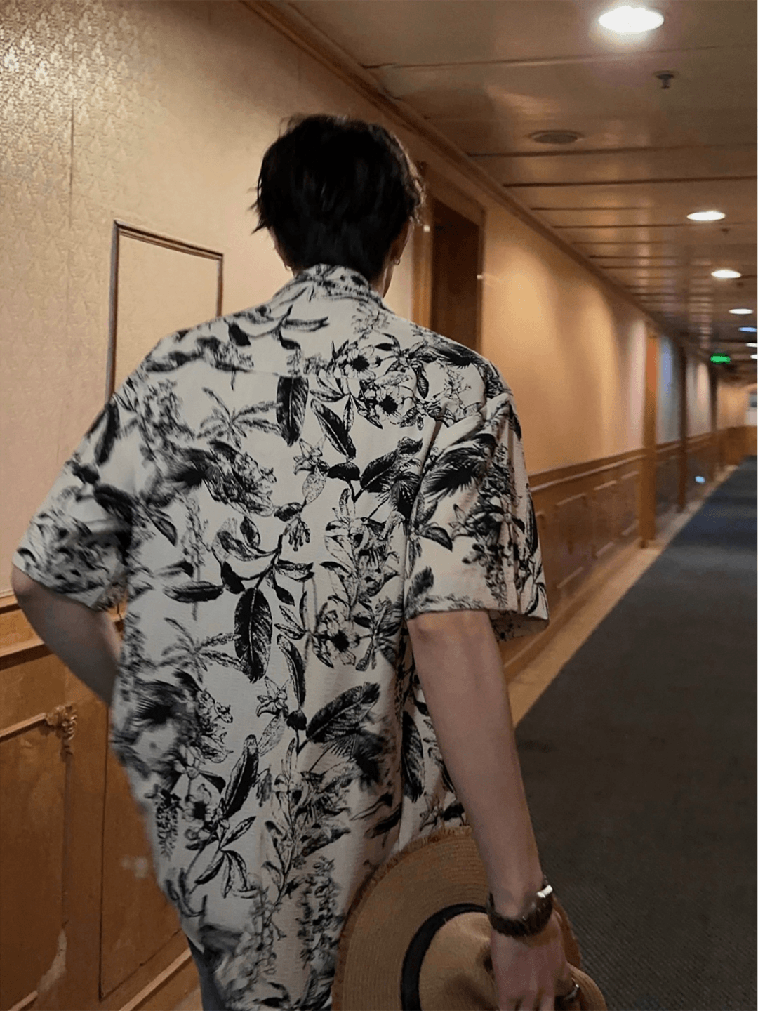 [JM HOMME] Tide Printed Short-sleeved Shirt   FE0557