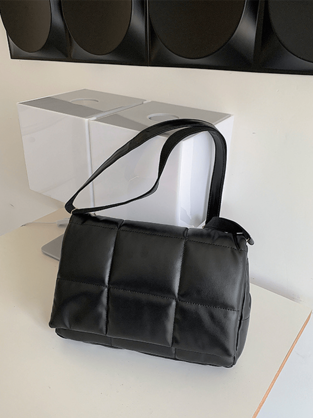 silk filling leather crossbody messenger bag  FA077