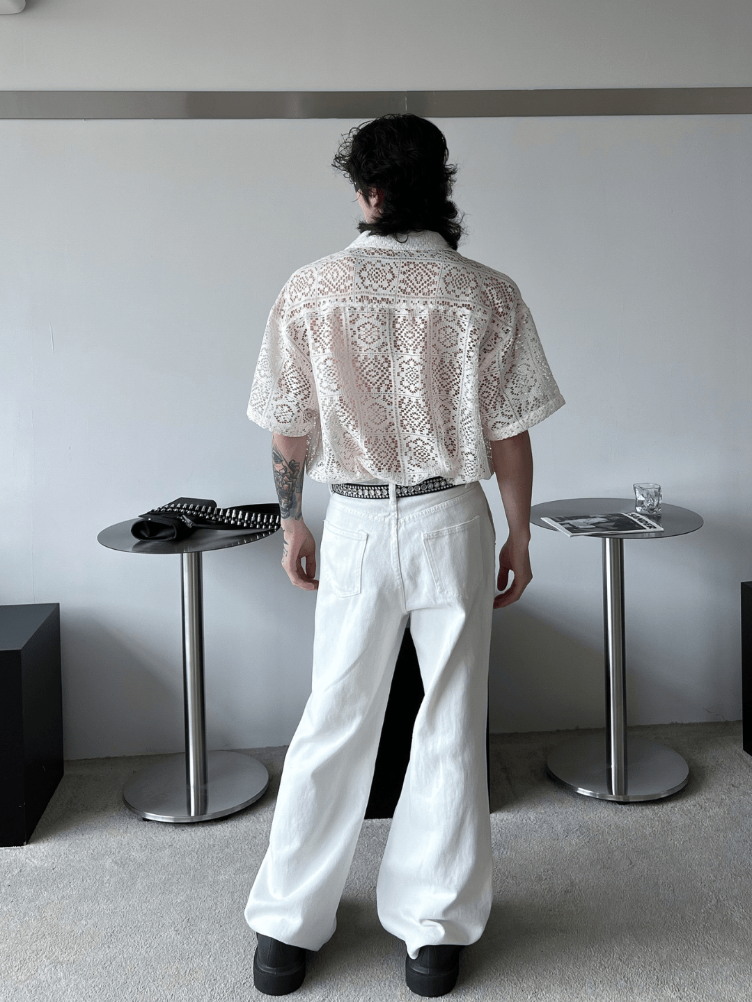 hollow design sense loose shirts FE0560