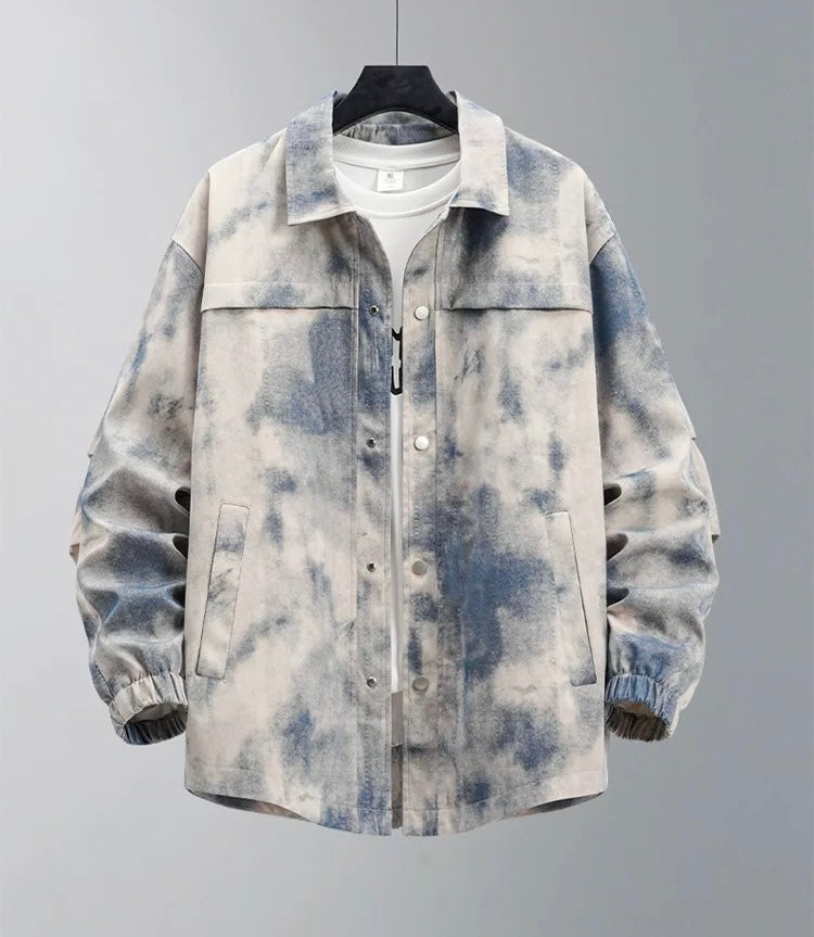 Men’s Vintage Washed “Dirty Look” Jacket – American Retro Streetwear Outerwear  FE0290